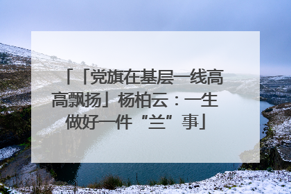 「党旗在基层一线高高飘扬」杨柏云：一生做好一件“兰”事