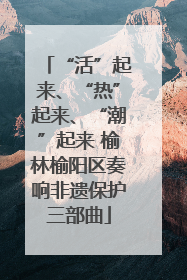 “活”起来、“热”起来、“潮”起来 榆林榆阳区奏响非遗保护三部曲