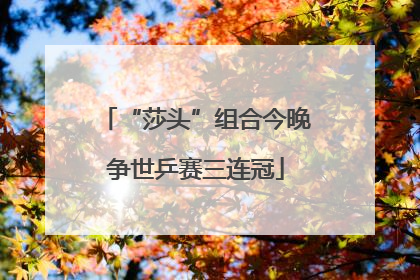 “莎头”组合今晚争世乒赛三连冠