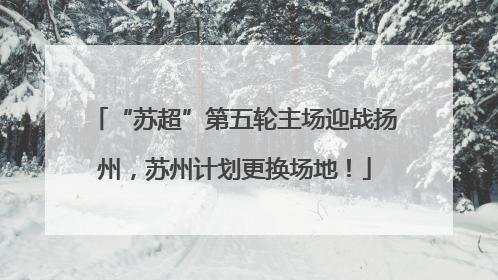 “苏超”第五轮主场迎战扬州，苏州计划更换场地！