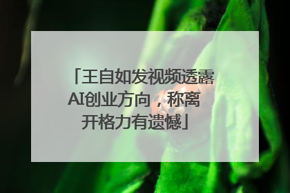王自如发视频透露AI创业方向，称离开格力有遗憾
