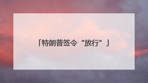 特朗普签令“放行”