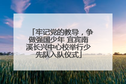 牢记党的教导，争做强国少年 宜宾南溪长兴中心校举行少先队入队仪式