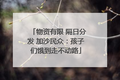 物资有限 隔日分发 加沙民众：孩子们饿到走不动路