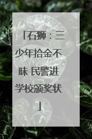 石狮：三少年拾金不昧 民警进学校颁奖状