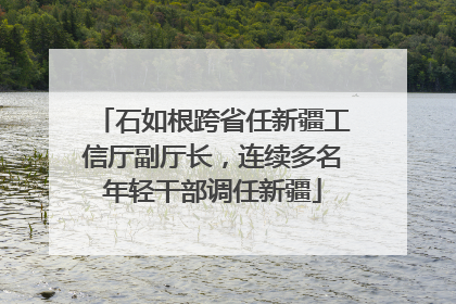 石如根跨省任新疆工信厅副厅长，连续多名年轻干部调任新疆
