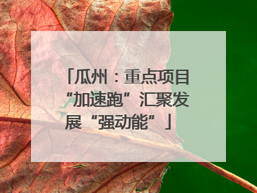 瓜州：重点项目“加速跑”汇聚发展“强动能”