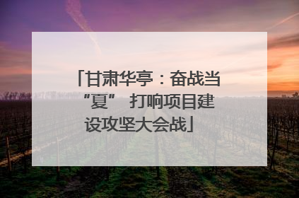 甘肃华亭：奋战当“夏” 打响项目建设攻坚大会战