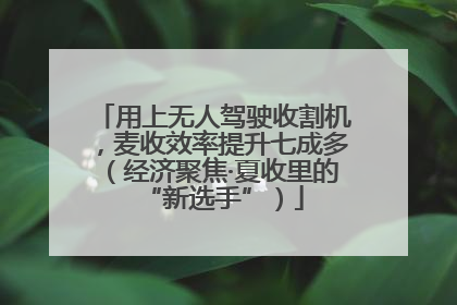 用上无人驾驶收割机，麦收效率提升七成多（经济聚焦·夏收里的“新选手”）