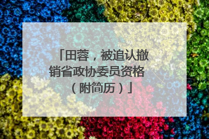 田蓉，被追认撤销省政协委员资格（附简历）