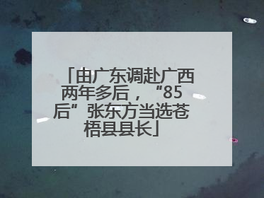 由广东调赴广西两年多后，“85后”张东方当选苍梧县县长