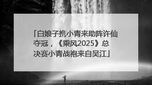白娘子携小青来助阵许仙夺冠，《乘风2025》总决赛小青战袍来自吴江