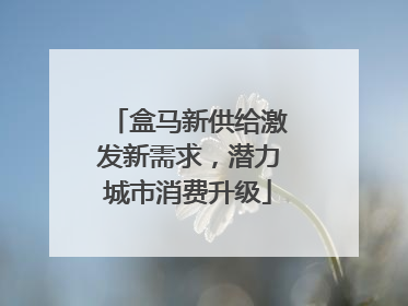 盒马新供给激发新需求,潜力城市消费升级