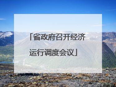 省政府召开经济运行调度会议
