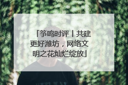 筝鸣时评丨共建更好潍坊，网络文明之花灿烂绽放