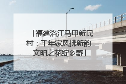 福建洛江马甲新民村：千年家风拂新韵 文明之花绽乡野