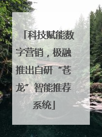 科技赋能数字营销，极融推出自研“苍龙”智能推荐系统