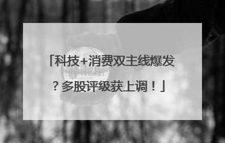 科技+消费双主线爆发？多股评级获上调！