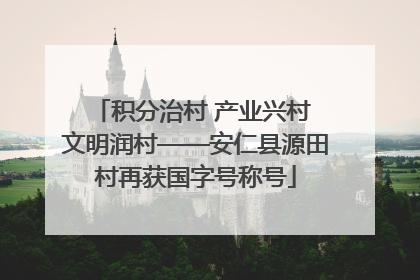 积分治村 产业兴村 文明润村——安仁县源田村再获国字号称号