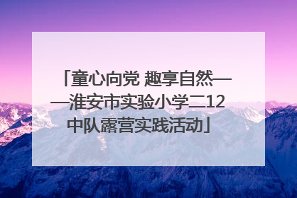 童心向党 趣享自然——淮安市实验小学二12中队露营实践活动