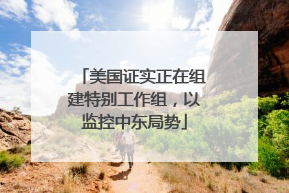 美国证实正在组建特别工作组，以监控中东局势