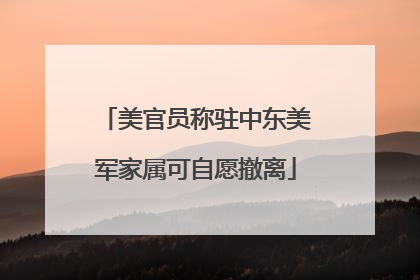 美官员称驻中东美军家属可自愿撤离
