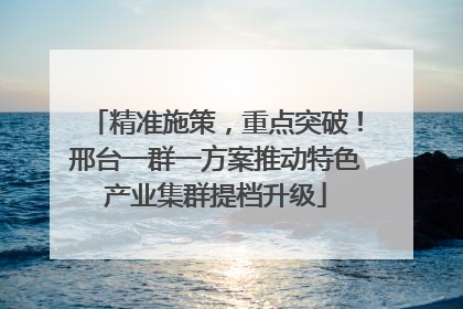 精准施策，重点突破！邢台一群一方案推动特色产业集群提档升级