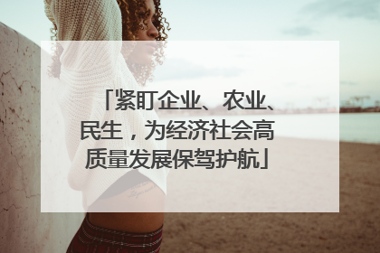 紧盯企业、农业、民生，为经济社会高质量发展保驾护航