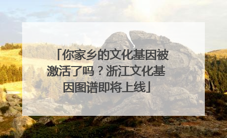 你家乡的文化基因被激活了吗？浙江文化基因图谱即将上线