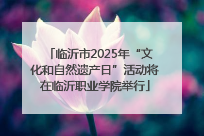 临沂市2025年“文化和自然遗产日”活动将在临沂职业学院举行