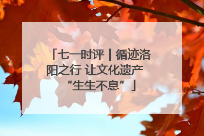 七一时评｜循迹洛阳之行 让文化遗产“生生不息”