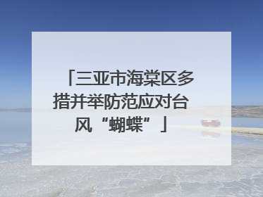 三亚市海棠区多措并举防范应对台风“蝴蝶”