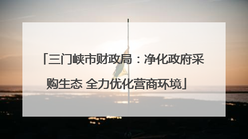 三门峡市财政局：净化政府采购生态 全力优化营商环境