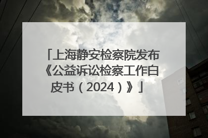 上海静安检察院发布《公益诉讼检察工作白皮书（2024）》