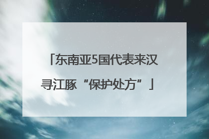 东南亚5国代表来汉寻江豚“保护处方”