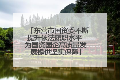 东营市国资委不断提升依法履职水平 为国资国企高质量发展提供坚实保障