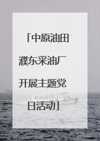 中原油田濮东采油厂开展主题党日活动