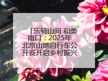 乐骑山间 和美南口：2025年北京山地自行车公开赛开启乡村振兴加速度