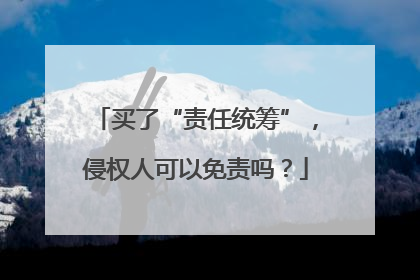 买了“责任统筹”，侵权人可以免责吗？