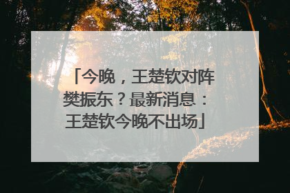 今晚，王楚钦对阵樊振东？最新消息：王楚钦今晚不出场