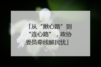从“揪心路”到“连心路”，政协委员牵线解民忧