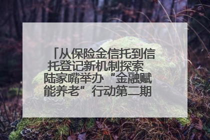从保险金信托到信托登记新机制探索 陆家嘴举办“金融赋能养老”行动第二期行业交流会