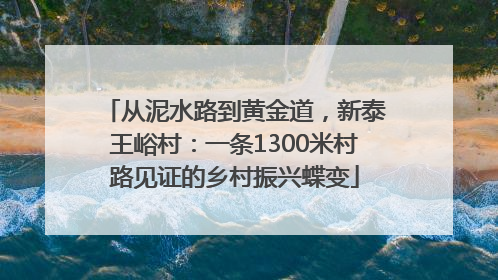 从泥水路到黄金道，新泰王峪村：一条1300米村路见证的乡村振兴蝶变