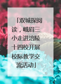 双城探阅读，峨眉三小走进涪陵十四校开展校际教学交流活动