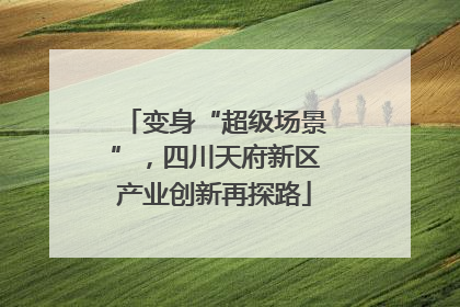 变身“超级场景”，四川天府新区产业创新再探路