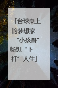 台球桌上的梦想家 “小孩哥”畅想“下一杆”人生