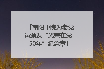 南阳中院为老党员颁发“光荣在党50年”纪念章