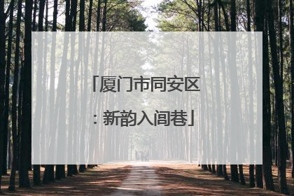厦门市同安区：新韵入闾巷