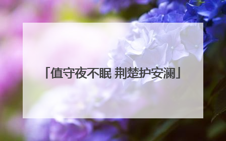 值守夜不眠 荆楚护安澜