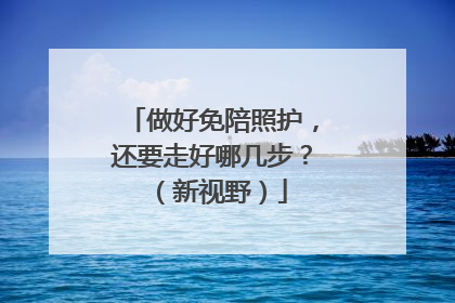 做好免陪照护，还要走好哪几步？（新视野）